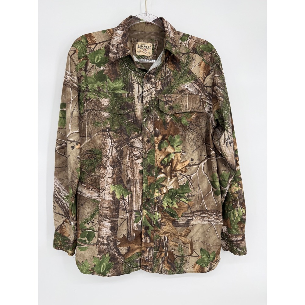 RedHead Brand Co Mens Realtree Camo Long Sleeve Shirt Ventilated Sz S